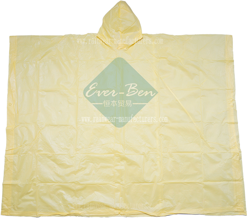 013 Adult PVC Yellow Rain Poncho Manufacturer